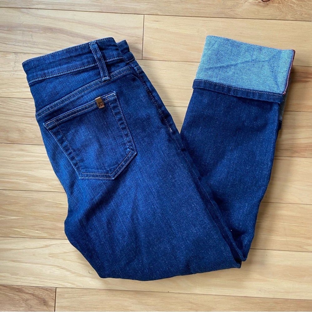 Joe's Jeans Cuffed Capris Womens Sz 28 Maven Cropped Dark Wash Denim
